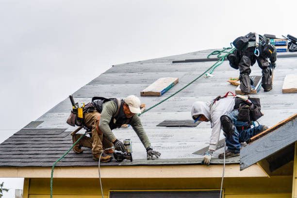 Professional Storm Damage Roof Repair technician working in Glen Oaks, NY